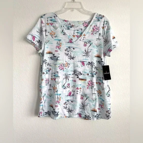 Cuddl Duds Short Sleeve Top & Boxer Shorts Pajama Set Size S - Picture 2 of 6